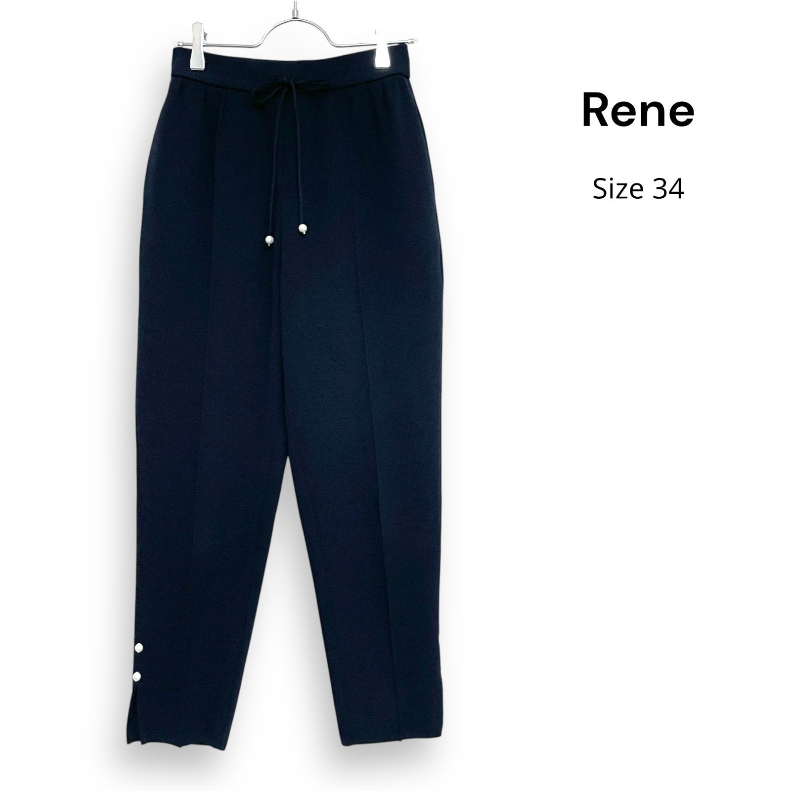 Rene ルネ パール テーパード イージーパンツ ネイビー Size34 - メルカリ