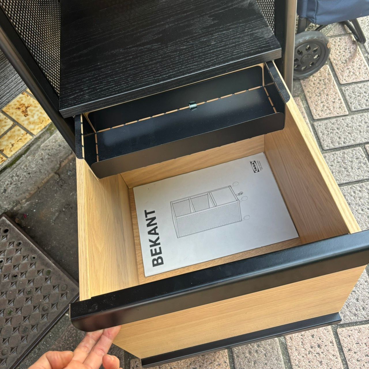 492 【引渡限定】IKEA BEKANT ワゴン キャスター付き オープンラック