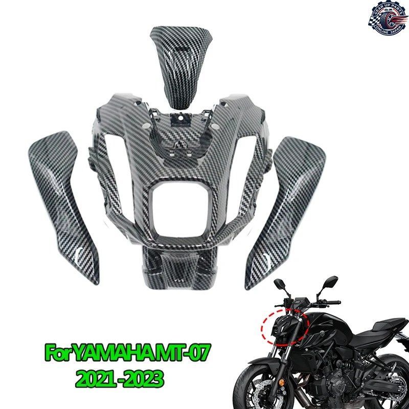 ヤマハ MT-07 FZ-07 2021 2023 24 オートバイ フロント ヘッドライト フェアリング 塗装済みルック アッパー ナザル マスク ブラケット MT0