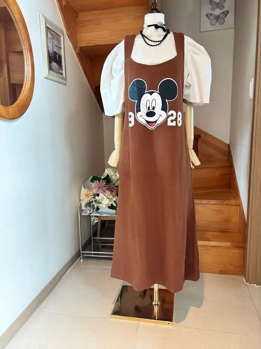 ミッキーマウス サスペンダー ONE PIECE ブラウン ディズニー