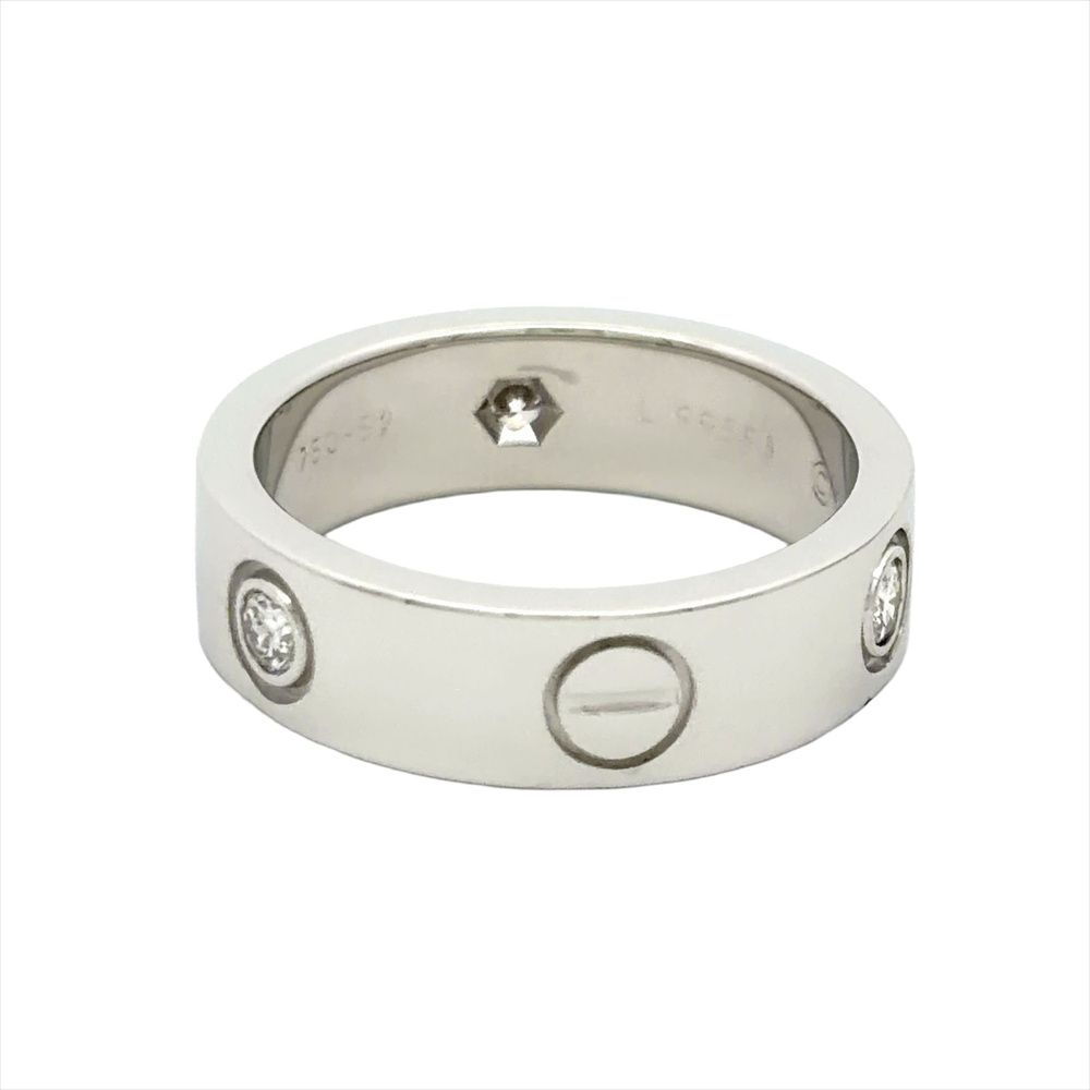 カルティエ Cartier 3P ダイヤ ラブリング リング 指輪 ダイヤモンド 
