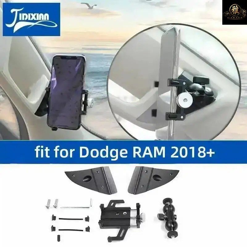 車のAピラーに取り付ける手ぶれ防止機能付きスマホホルダーマウントスタンド DODGE RAM 2018 - 25