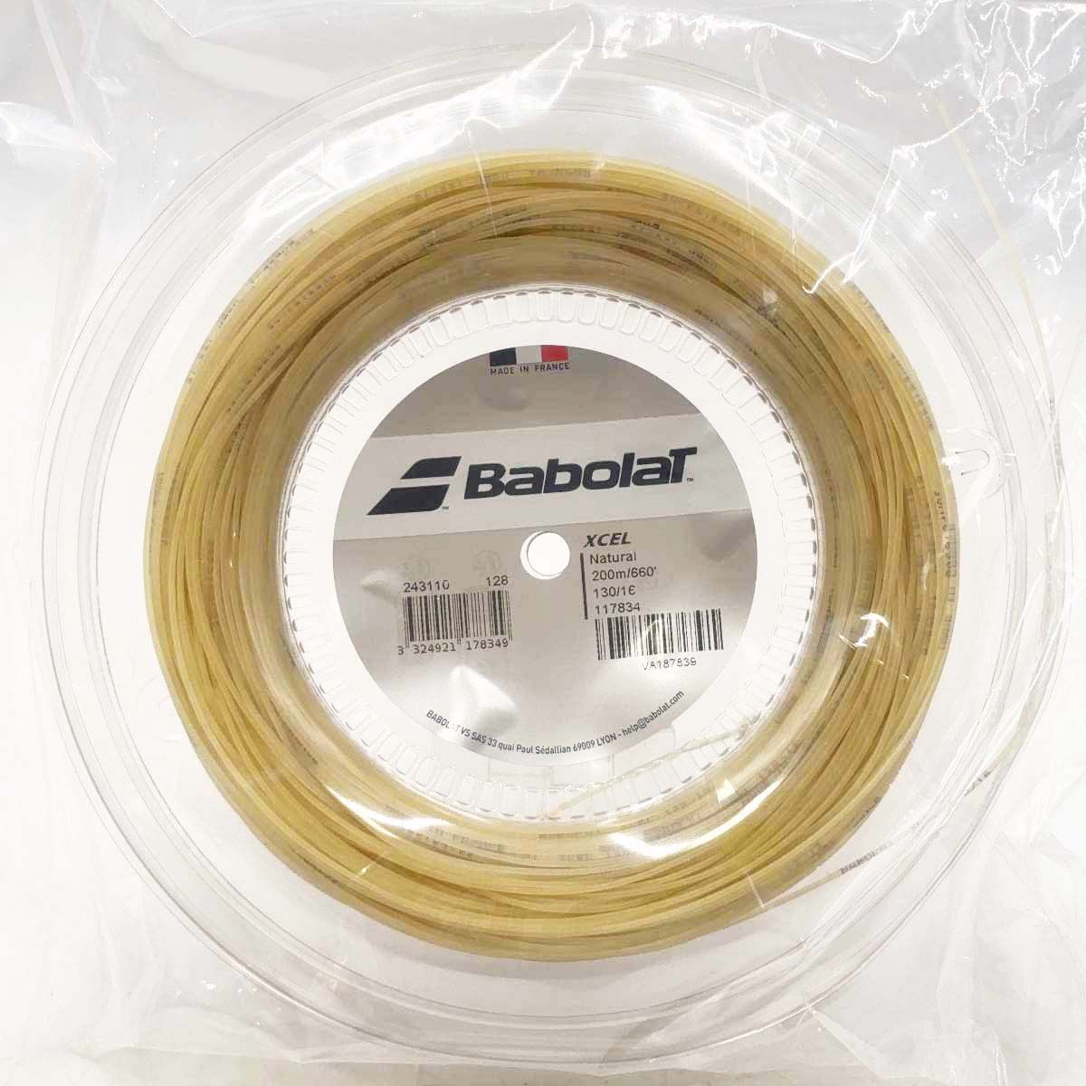 【未使用】バボラ XCEL エクセル 130 硬式 テニス ストリング ガット 200m ロール ナチュラル 243110 BABOLAT 1.30mm