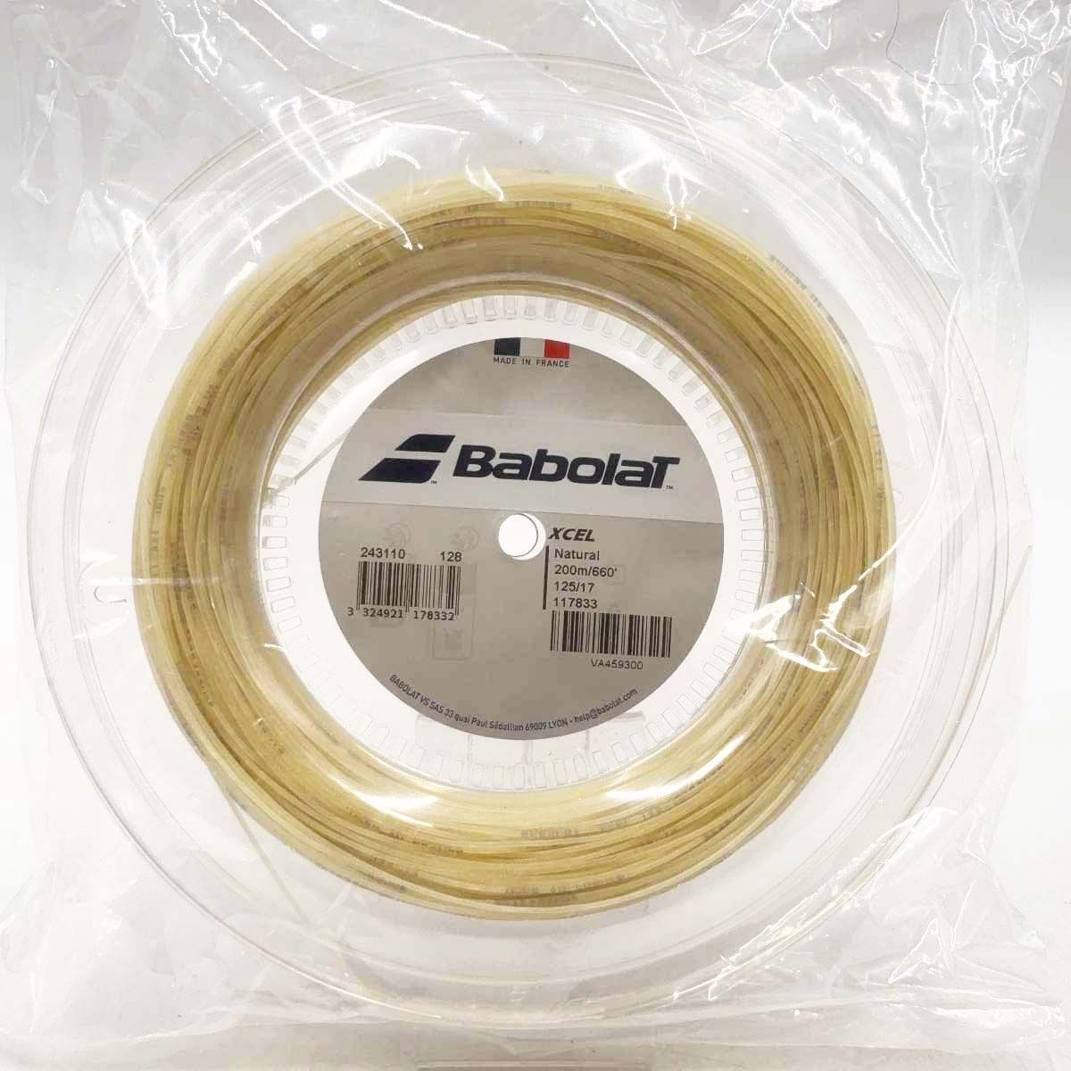 【未使用】バボラ XCEL エクセル 125 硬式 テニス ストリング ガット 200m ロール ナチュラル 243110 BABOLAT 1.25mm