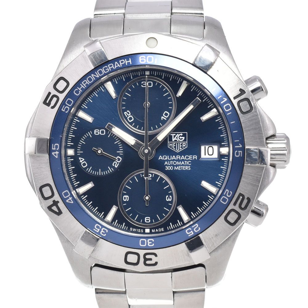 タグホイヤー TAG HEUER CAF2112.BA0809 アクアレーサー ブルー 自動巻き メンズ 良品 腕時計 J#147743