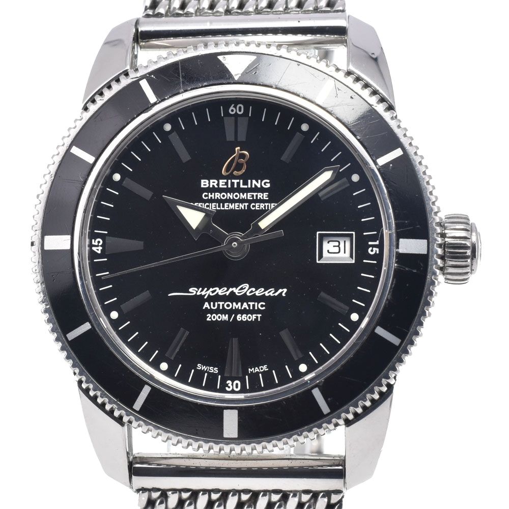 ブライトリング BREITLING A17321 スーパーオーシャン ヘリテージ42 ブラック 自動巻き メンズ 腕時計 J#147598