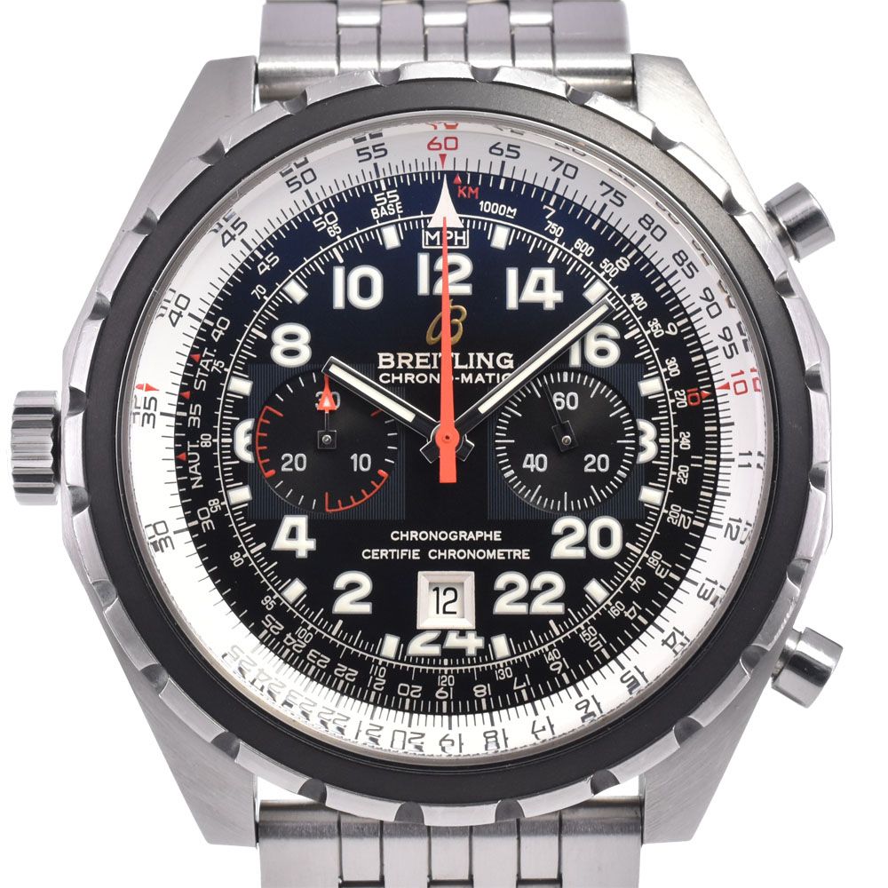 ブライトリング BREITLING A22360 クロノマチック 世界1000本限定 ブラック 自動巻き メンズ 良品 箱・保証書付き 腕時計 J#148124