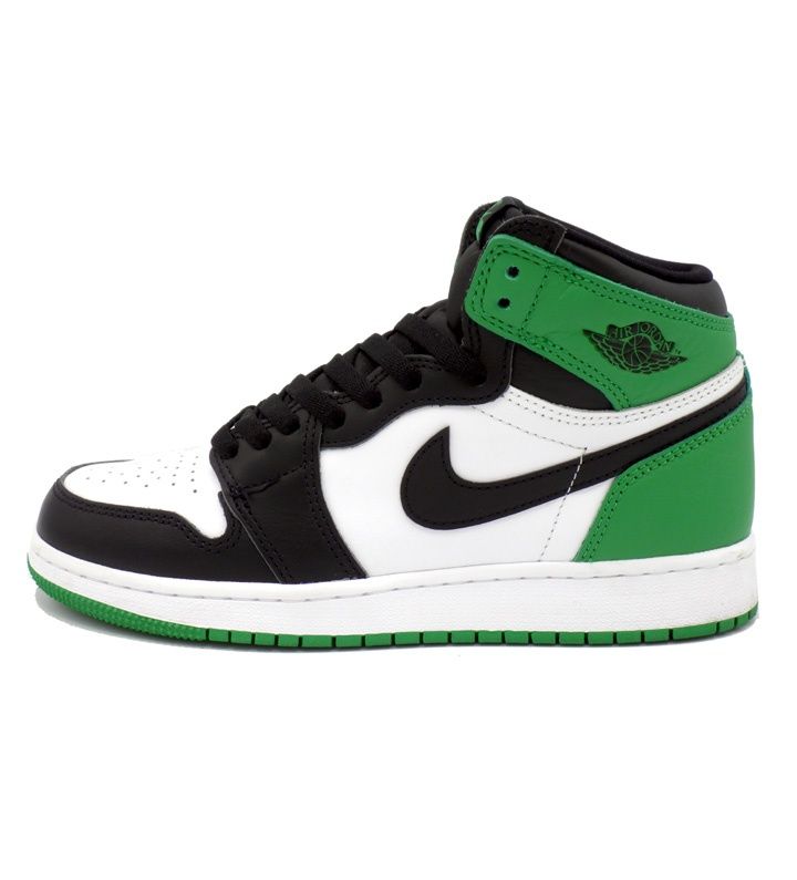 ナイキ NIKE 【 GS AIR JORDAN 1 RETRO HIGH FD1437 031 】 ガールズ エア ジョーダン 1 レトロ ハイ セルティックス ブラック アンド ラッキー グリーン スニーカー　f31276