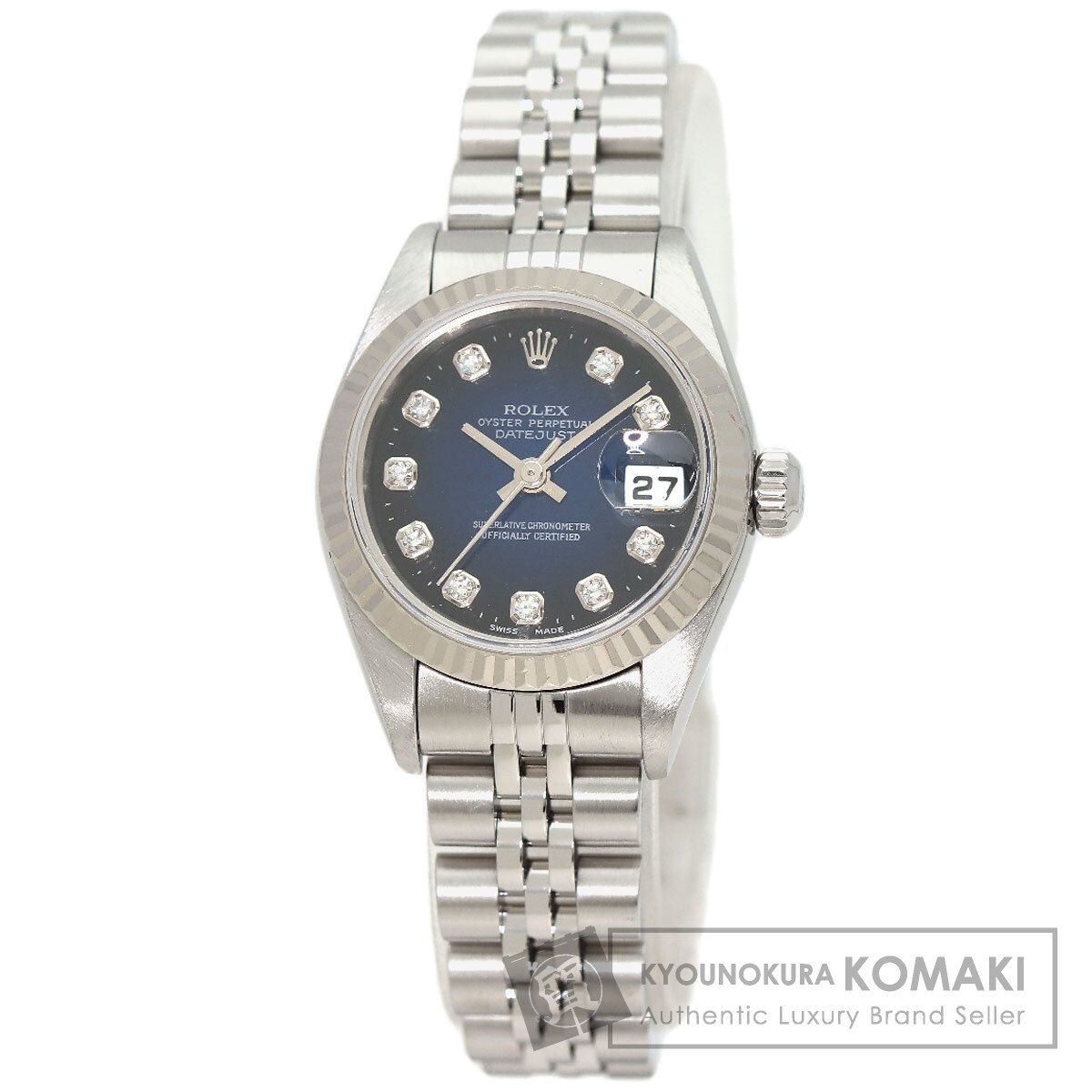 ROLEX ロレックス 79174G デイトジャスト 10P ダイヤモンド 腕時計 SS SS K18WG レディース [中古]