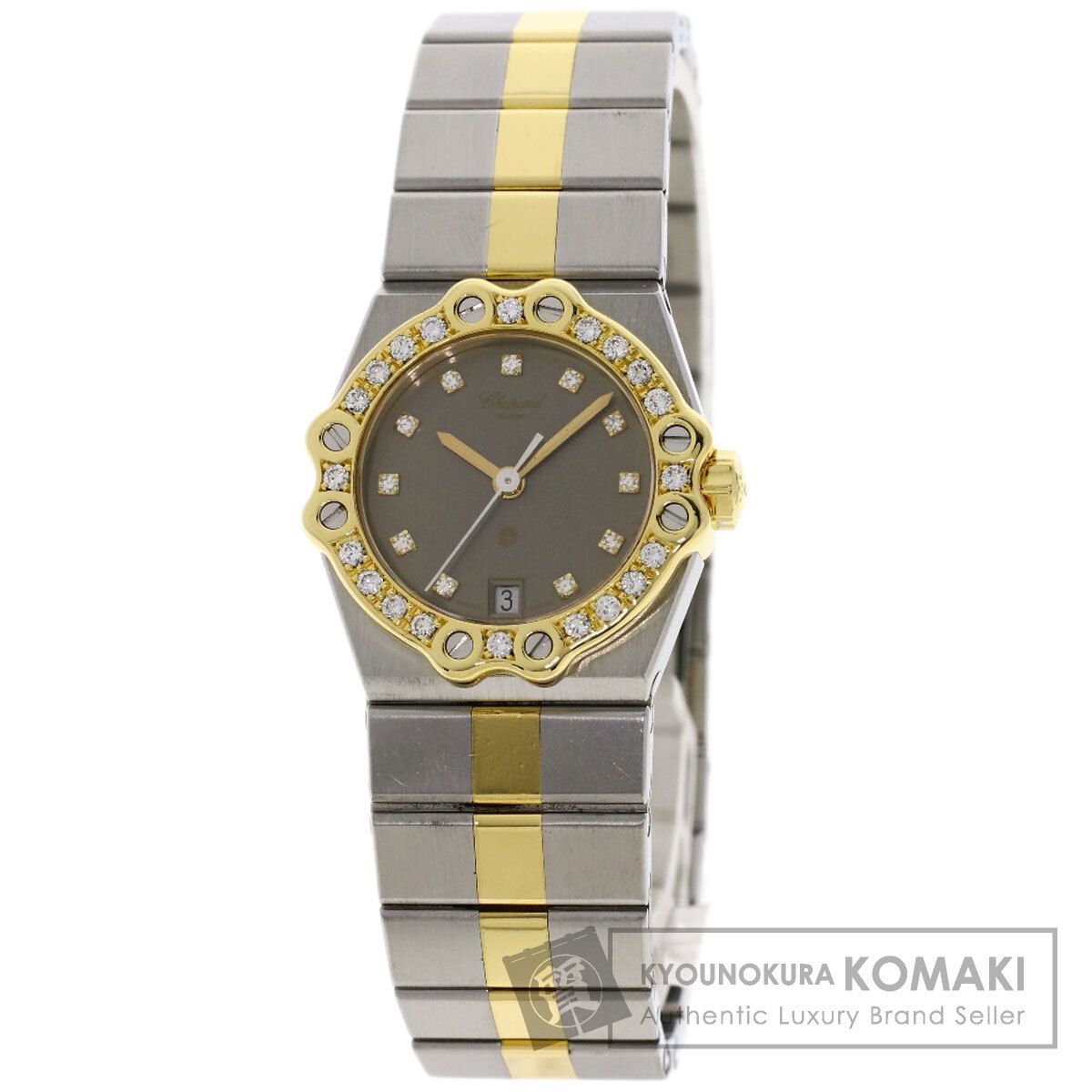 Chopard ショパール 25/8024-11 サモリッツ 11P ダイヤモンド 腕時計 SS SSxK18YG レディース [中古]