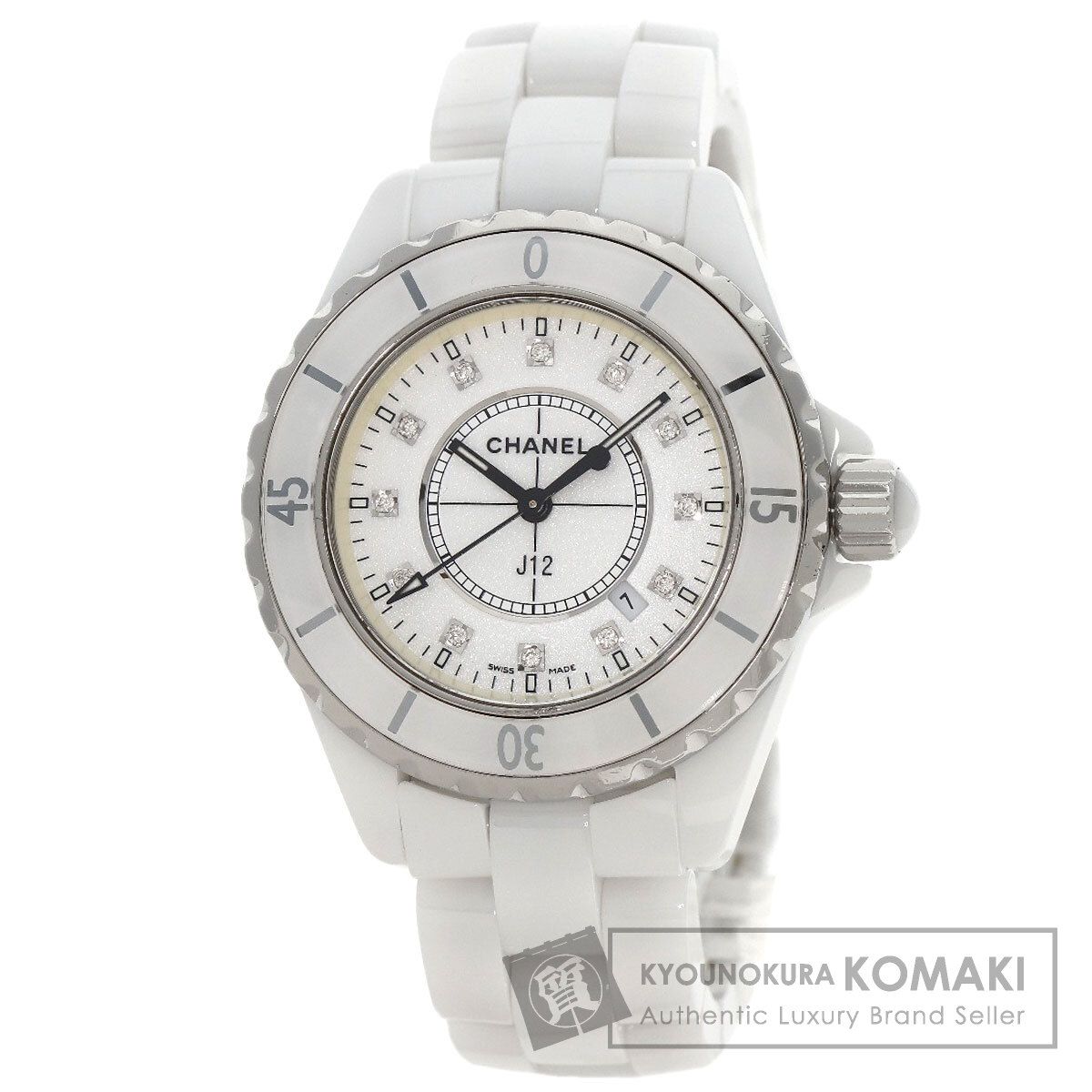 CHANEL シャネル H1628 J12 33mm 12P ダイヤモンド 腕時計 セラミック セラミック レディース [中古]