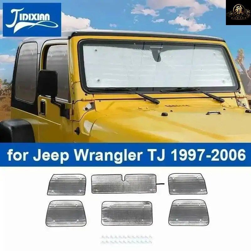 ジープ ラングラー TJ 1997 - 06 用 車のフロント/リア ウインドシールド ウィンドウ サンカバー