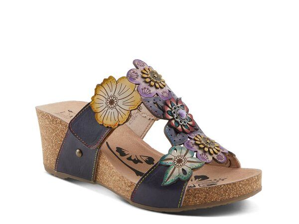ラリティステ レディース シューズ サンダル LArtiste Pretty Petals Wedge Sandal Navy ネイビー
