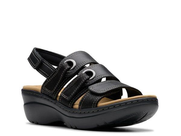クラークス レディース シューズ サンダル Clarks Merliah Bali Wedge Sandal Black ブラック