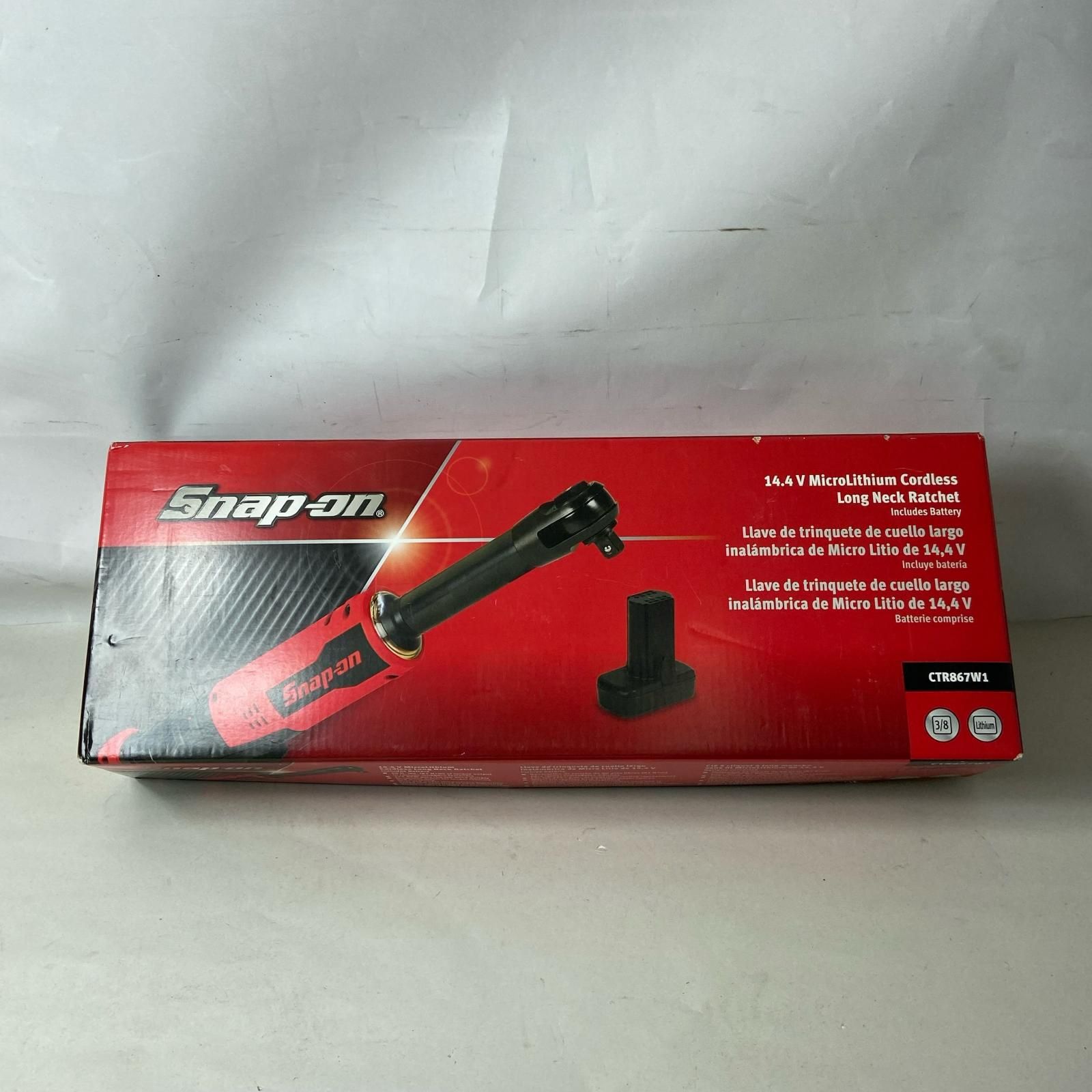 Snap-on スナップオン 14.4Vマイクロリチウムコードレスロングネックラチェット CTR867 レッド