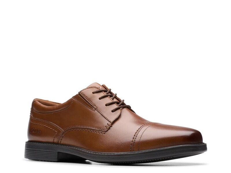 クラークス メンズ シューズ オックスフォード キャップ Clarks Dresslite Cap Toe Oxford Tan Leather タン