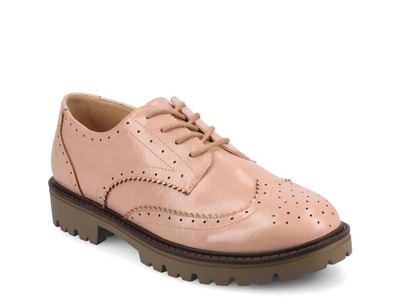 ジャーニー レディース シューズ オックスフォード ウィングチップ Journee Claudiya Wingtip Oxford Blush Patent Synthetic ブラッシュ