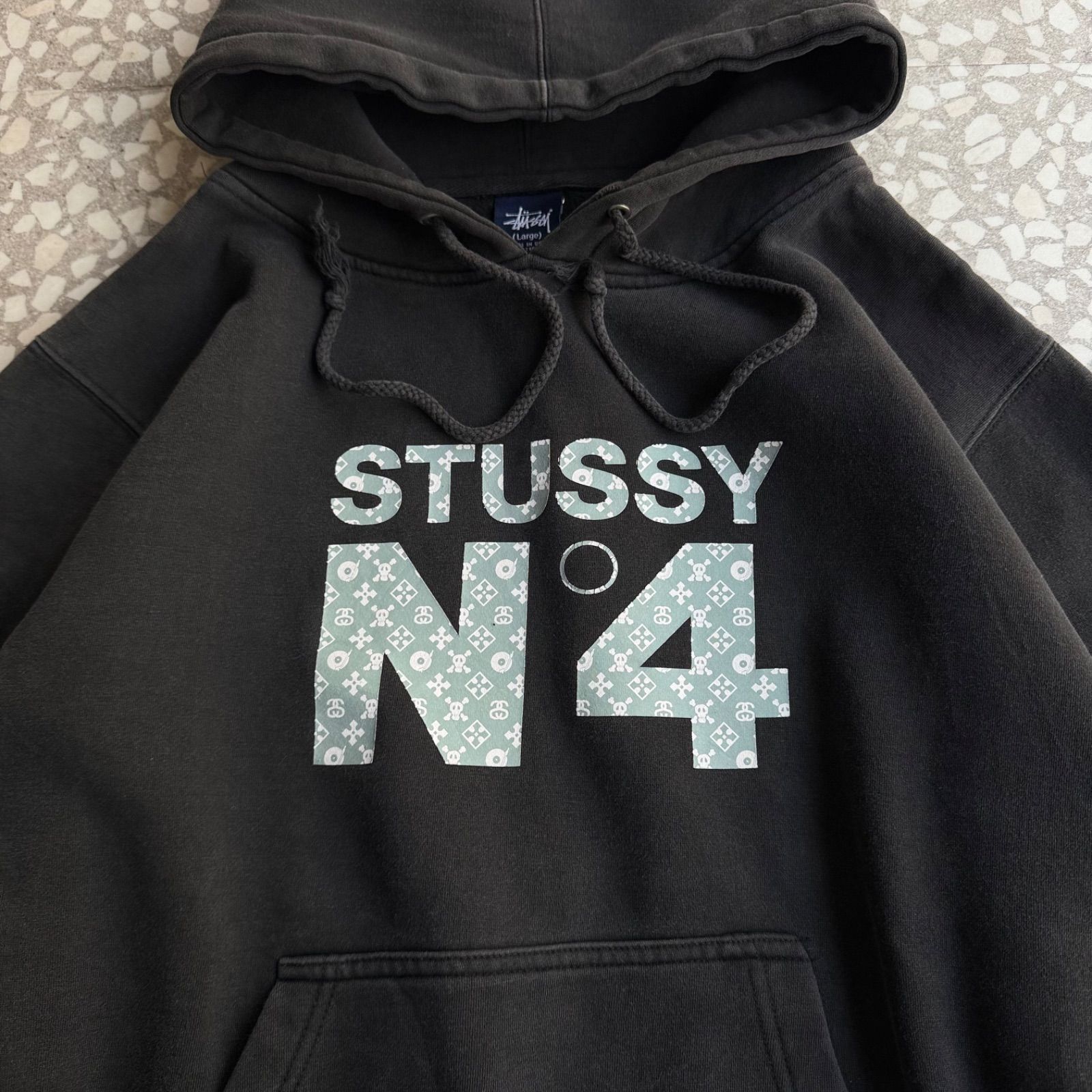 STUSSY / 00's usa製 monogram N°4 hoodie size L ステューシー