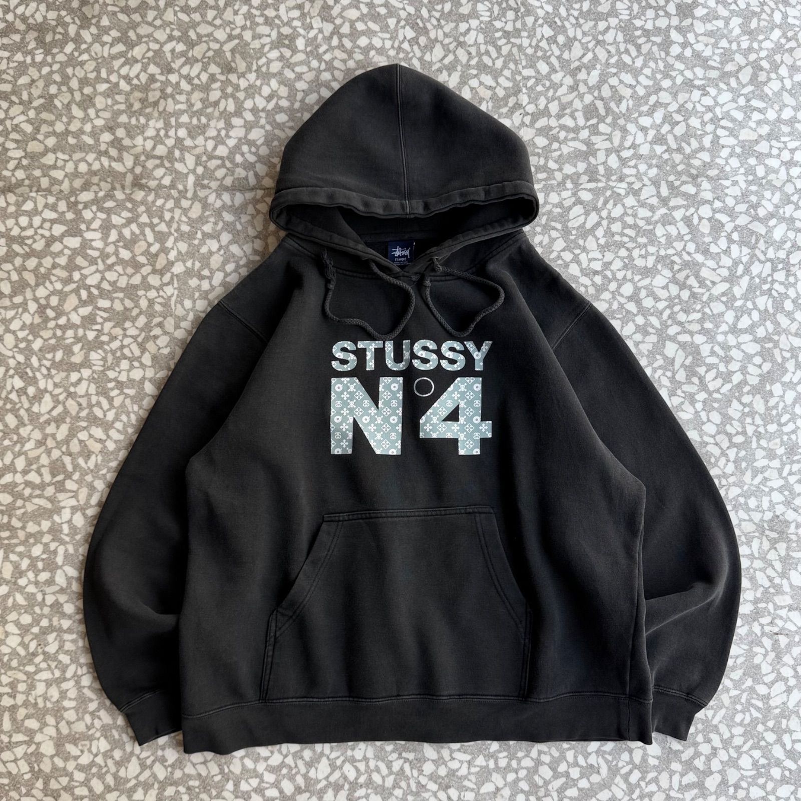STUSSY / 00's usa製 monogram N°4 hoodie size L ステューシー