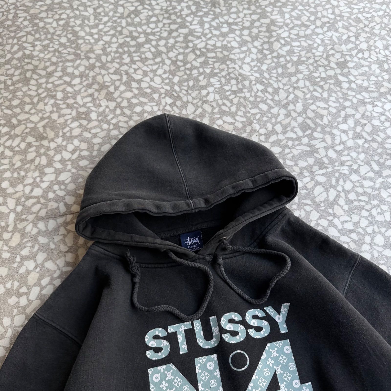 STUSSY / 00's usa製 monogram N°4 hoodie size L ステューシー
