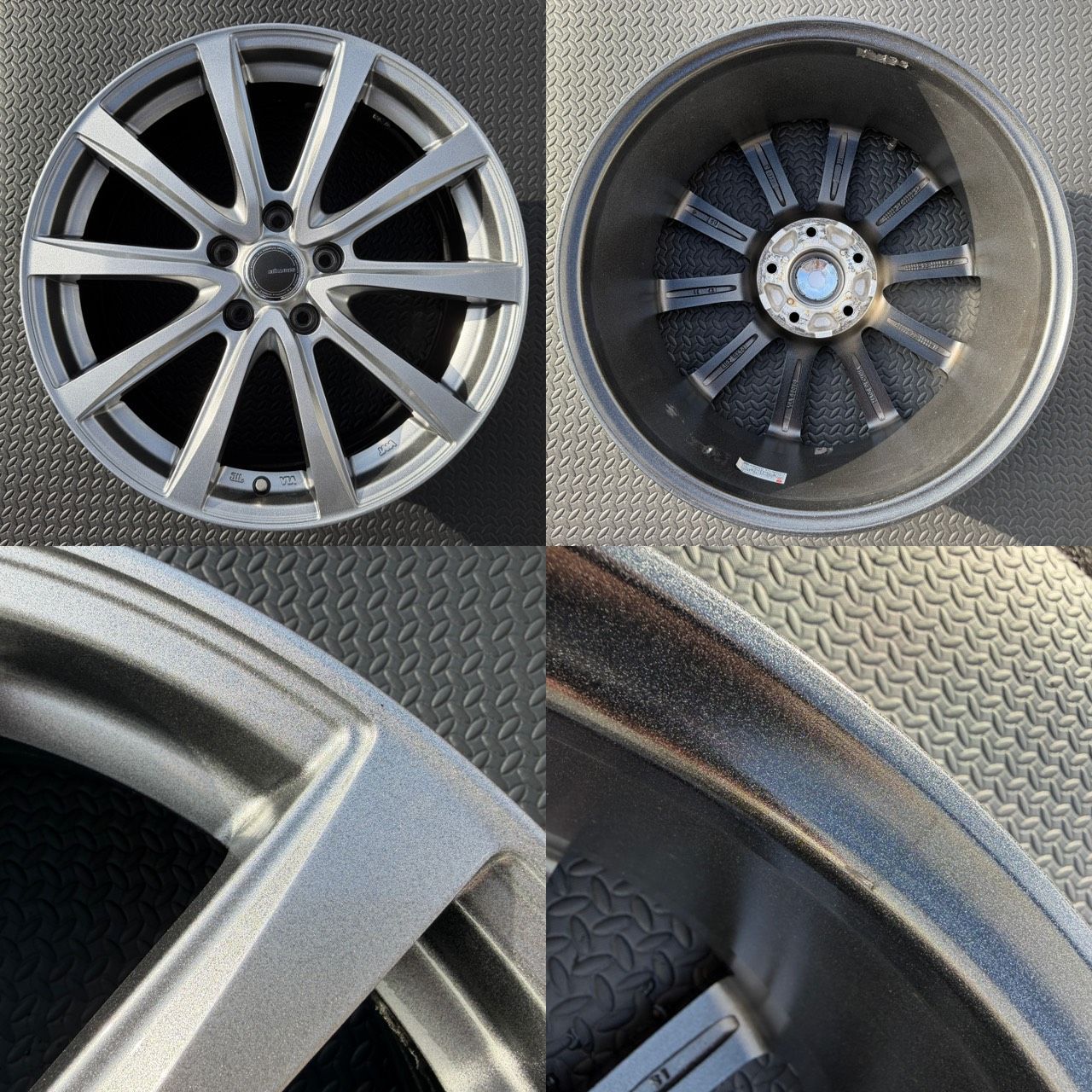 MILLOUS 18インチ アルミホイール 4本セット 18x7J +43 5H-114.3 装着 
