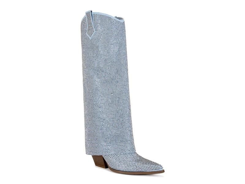 アザレア ワン レディース シューズ ブーツ・レインブーツ Azalea Wang Banian Western Boot Blue Denim デニム