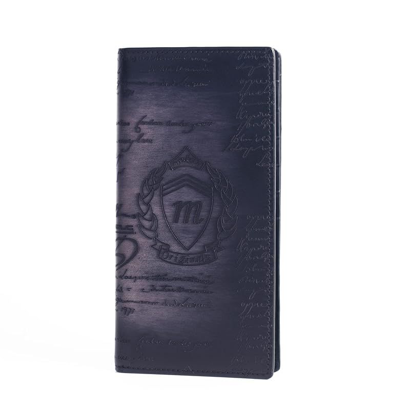 【新品】 [HIMHERCOM] HHC00008 本革 レザー 長財布 メンズ 二つ折り財布 大容量 染色レザー 小銭入れ 紳士 財布 (色 : ブラック)