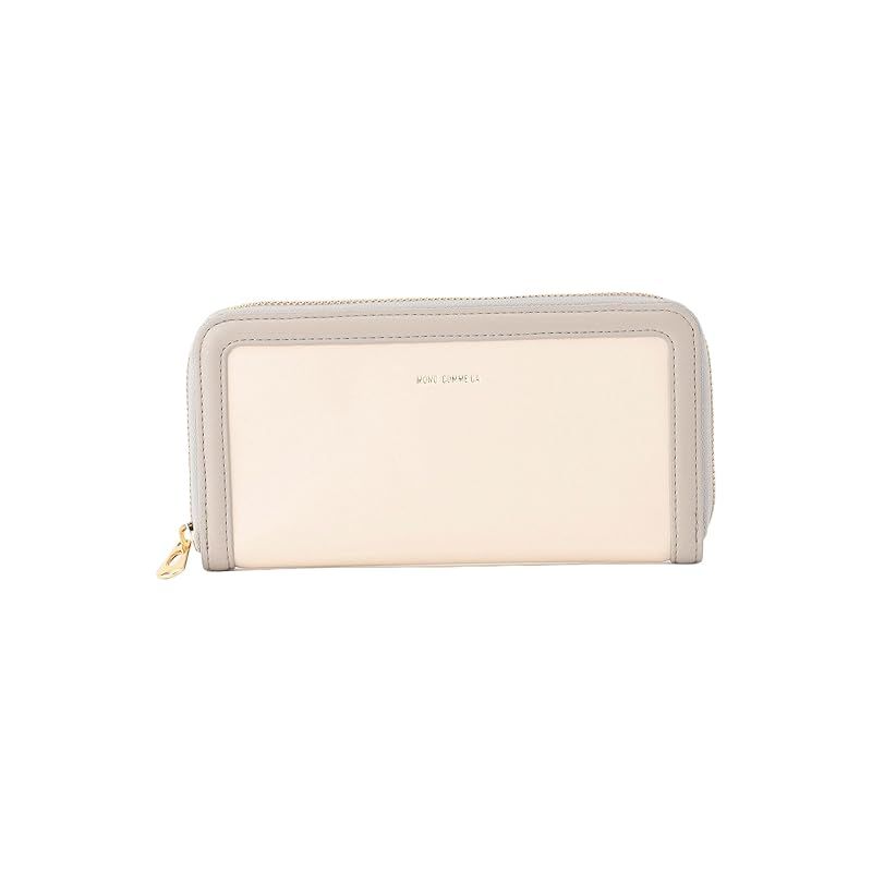 【新品】 [コムサイズム] (モノコムサ) 額縁切り替え ラウンドファスナー 長財布 95-30WK02-205 F オフホワイト×グレー