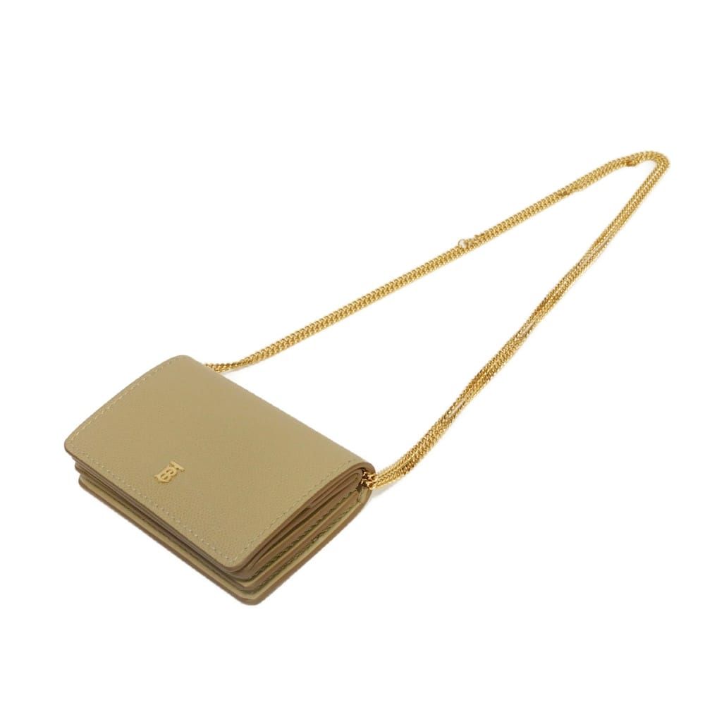 【美品】 BURBERRY バーバリー TBモノグラム　ケース　チェーン付 BURBERRY バーバリー TB チェーンウォレット 美品 グレイン カーフ