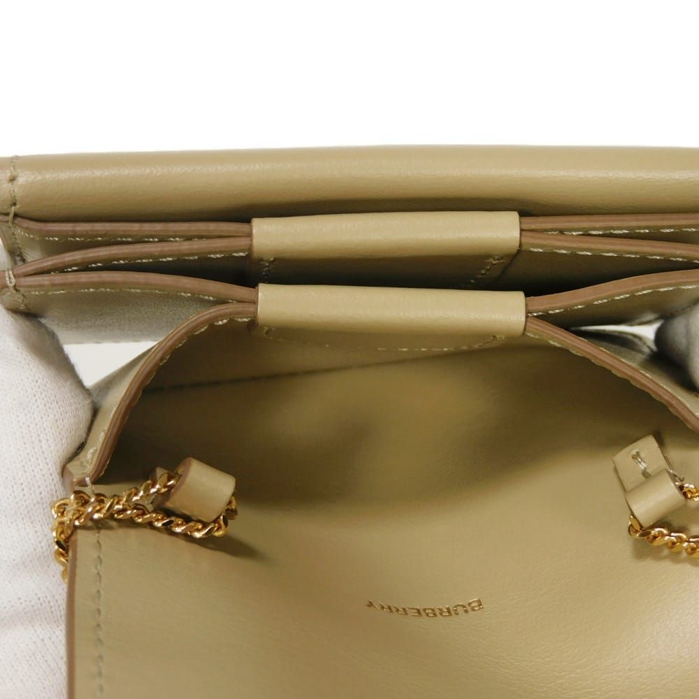 BURBERRY バーバリー TB チェーンウォレット 美品 グレイン カーフ