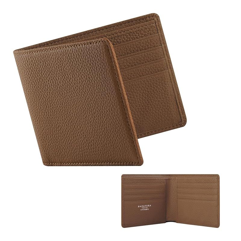 【新品】 [HANATORA] 本革 ミニ財布 シュリンクレザー 三つ折り財布 薄型 小さい財布 スリム コンパクト カードケース レディース メンズ サイフ 小銭入れ シンプル 3つ折り ウォレット 茶 キャメル PSA02-A-Camel ギフト 誕生日