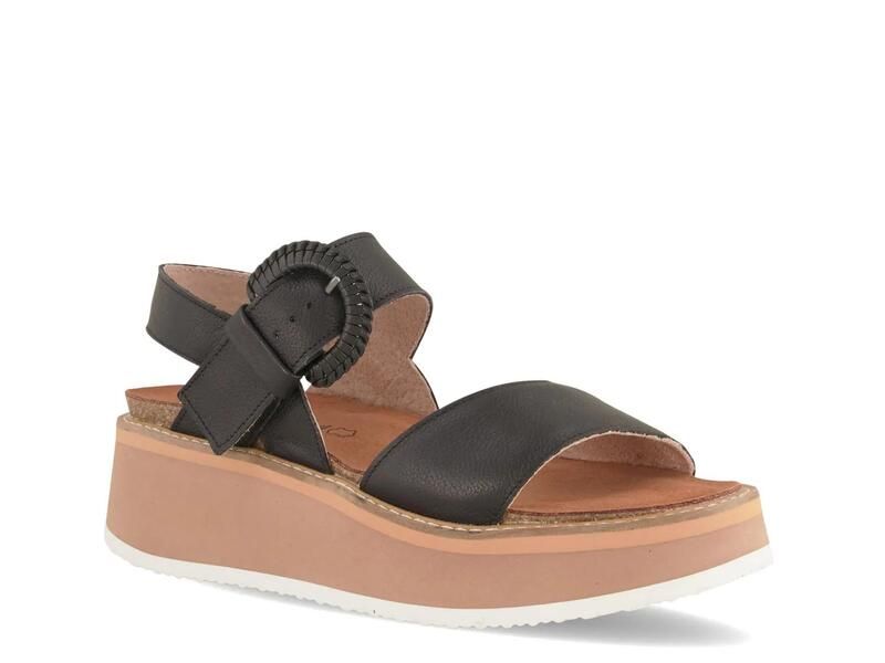 ナオト レディース シューズ サンダル クレープ Naot Crepe Wedge Sandal Black Leather ブラック