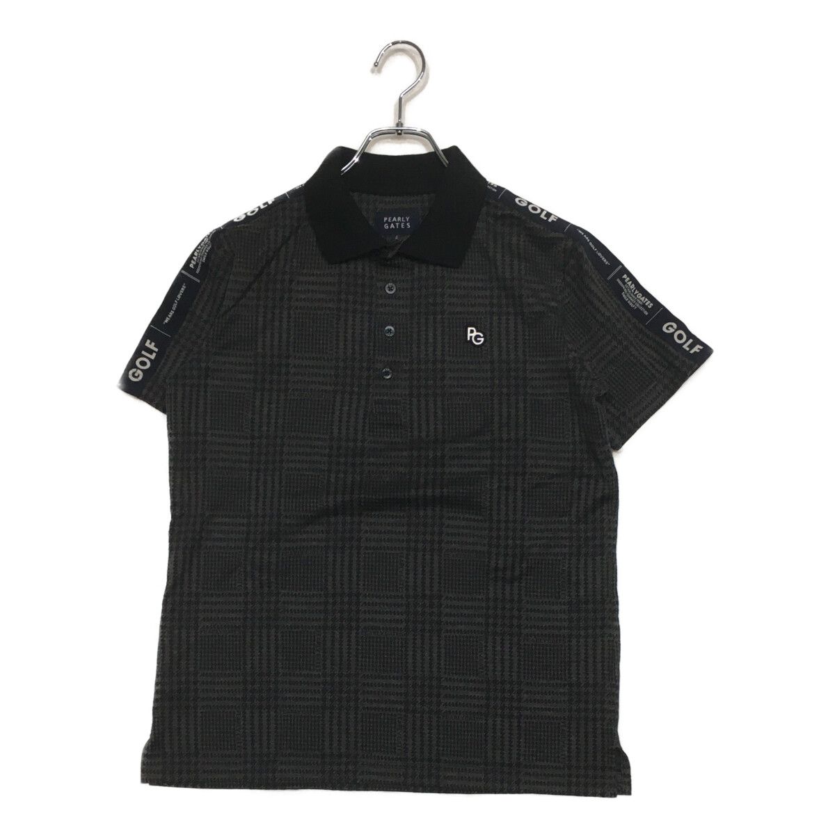 中古 メンズ パーリーゲイツ PEARLY GATES 半袖シャツ 4(M) グレー グレンチェック ストレッチ