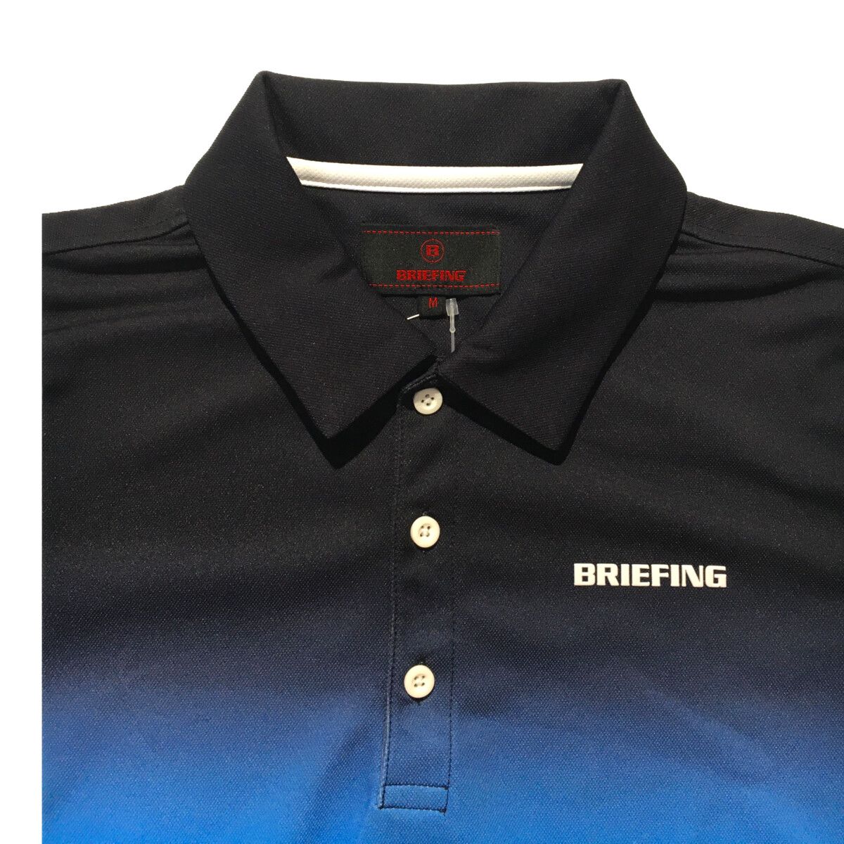 中古 メンズ ブリーフィング BRIEFING 半袖ポロシャツ M 紺×青
