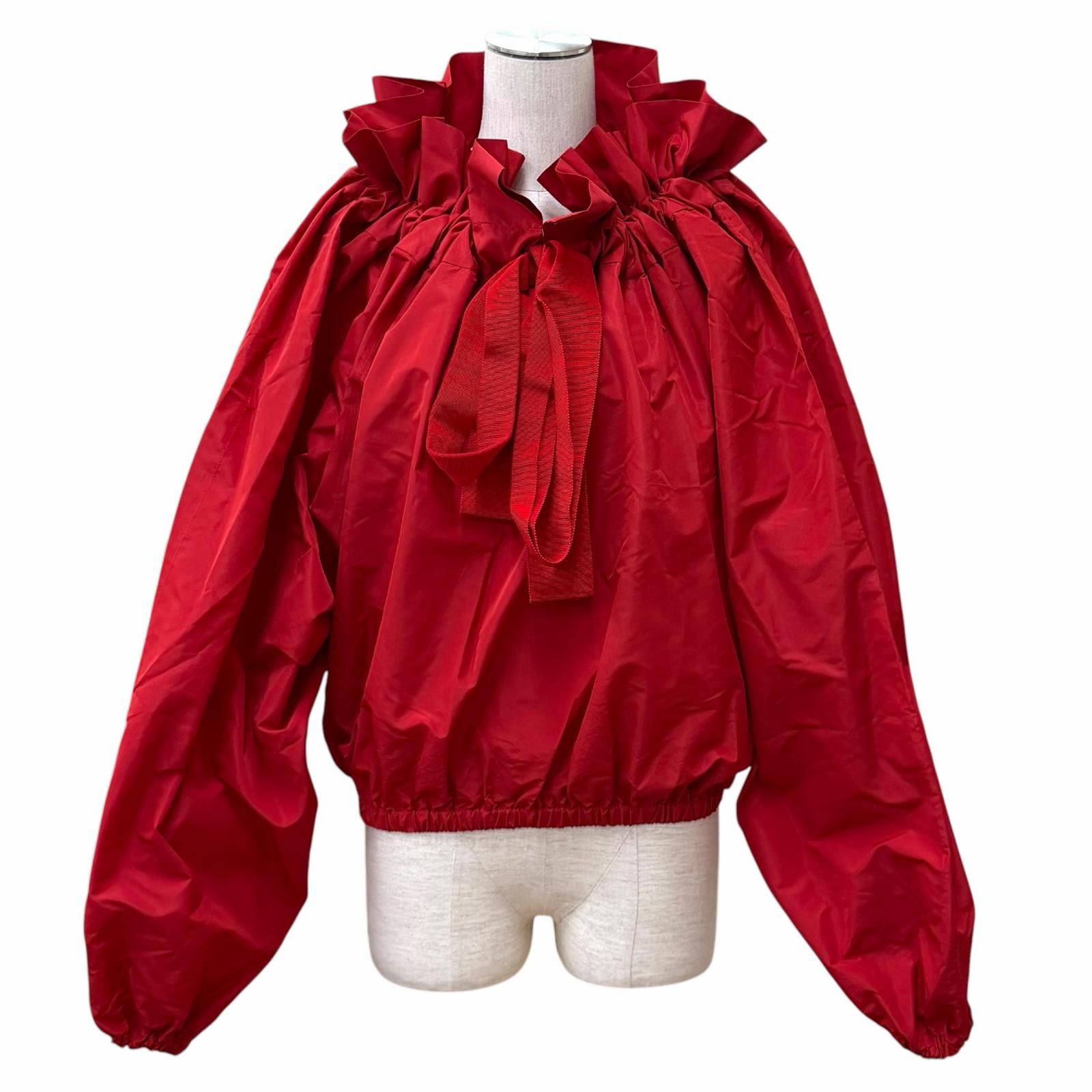 極美品★PATOU パトゥ TO0170011308R ドローストリングパフスリーブ トップ ブラウス レッド 34 ポーランド製 正規品 レディース 23,652円