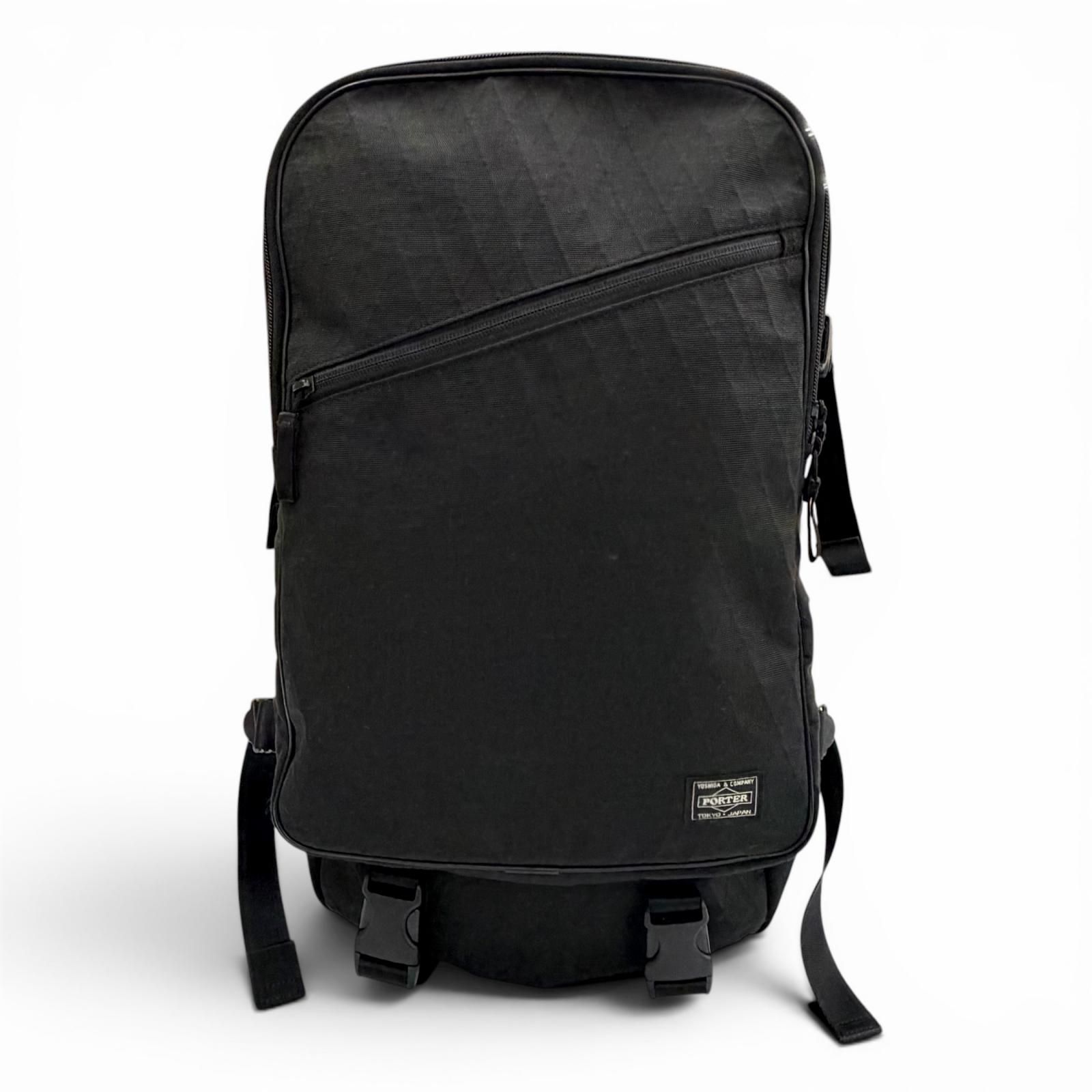 美品▼PORTER ポーター 737-17806 HYBRID DAYPACK ハイブリッド X-PACコーデュラナイロン リュックサック デイパック ブラック 日本製 メンズ