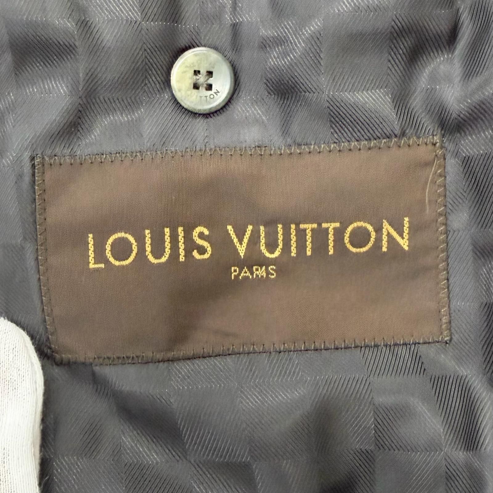 美品□LOUIS VUITTON ルイヴィトン カシミヤ100% 裏地ダミエ柄 ロング