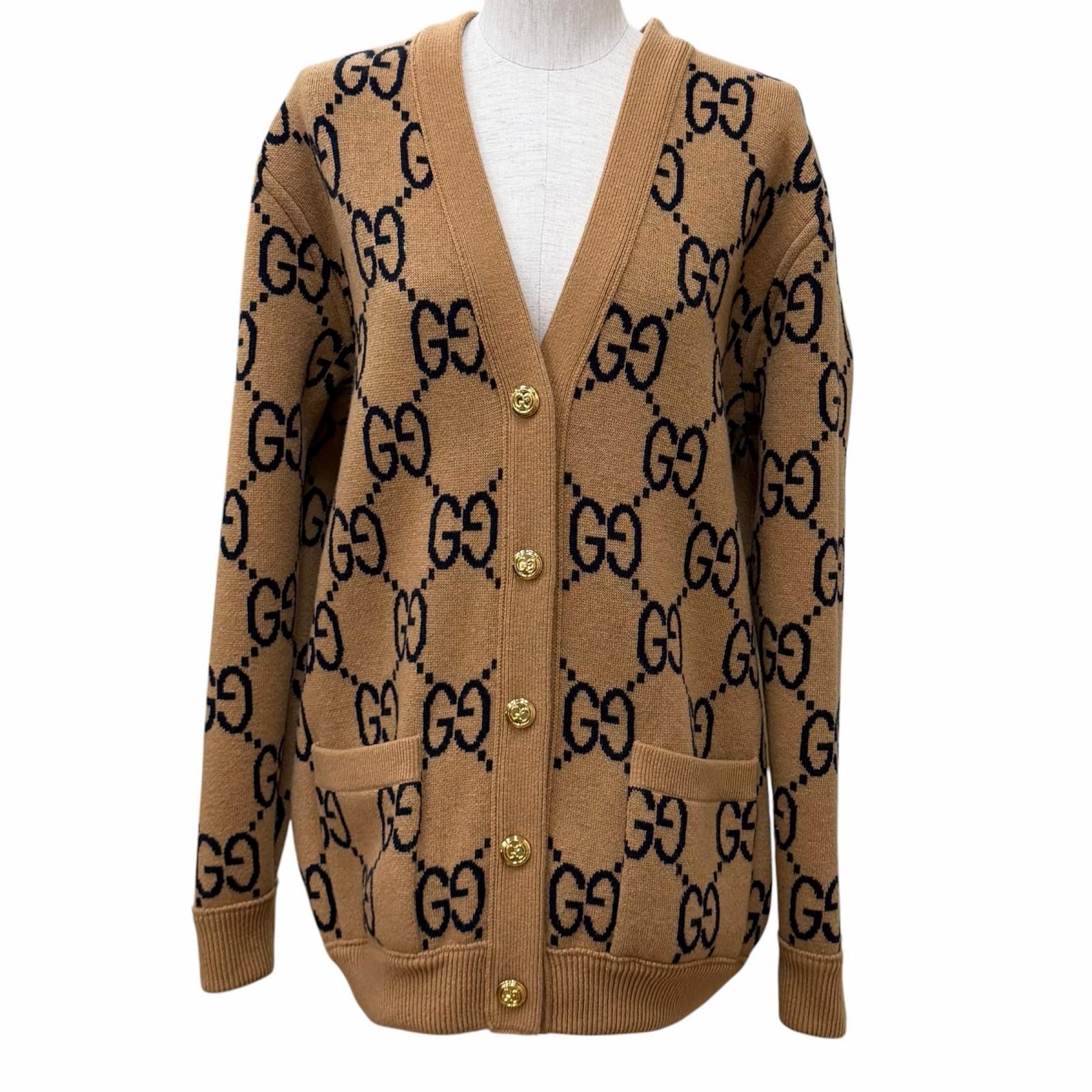 未使用品☆GUCCI グッチ 773903 ウール混 リバーシブル チェック