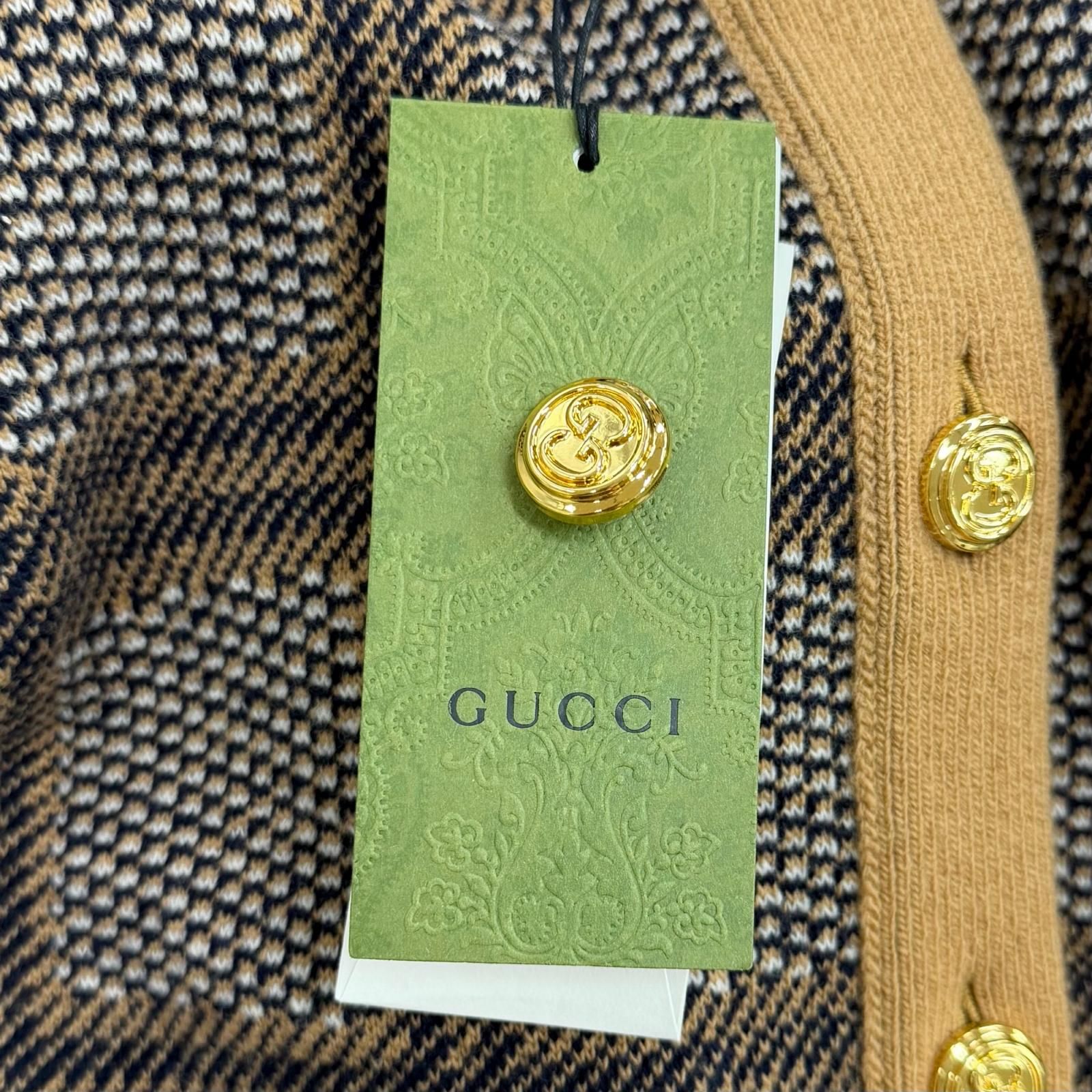 未使用品☆GUCCI グッチ 773903 ウール混 リバーシブル チェック