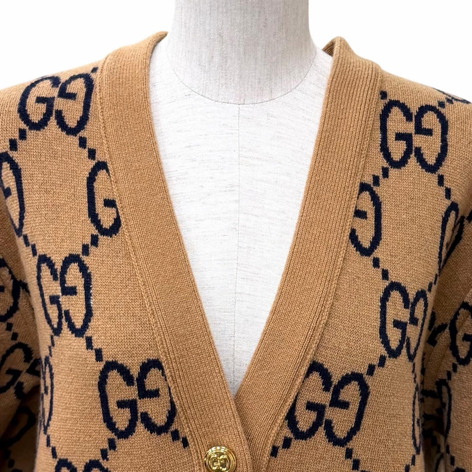 未使用品☆GUCCI グッチ 773903 ウール混 リバーシブル チェック