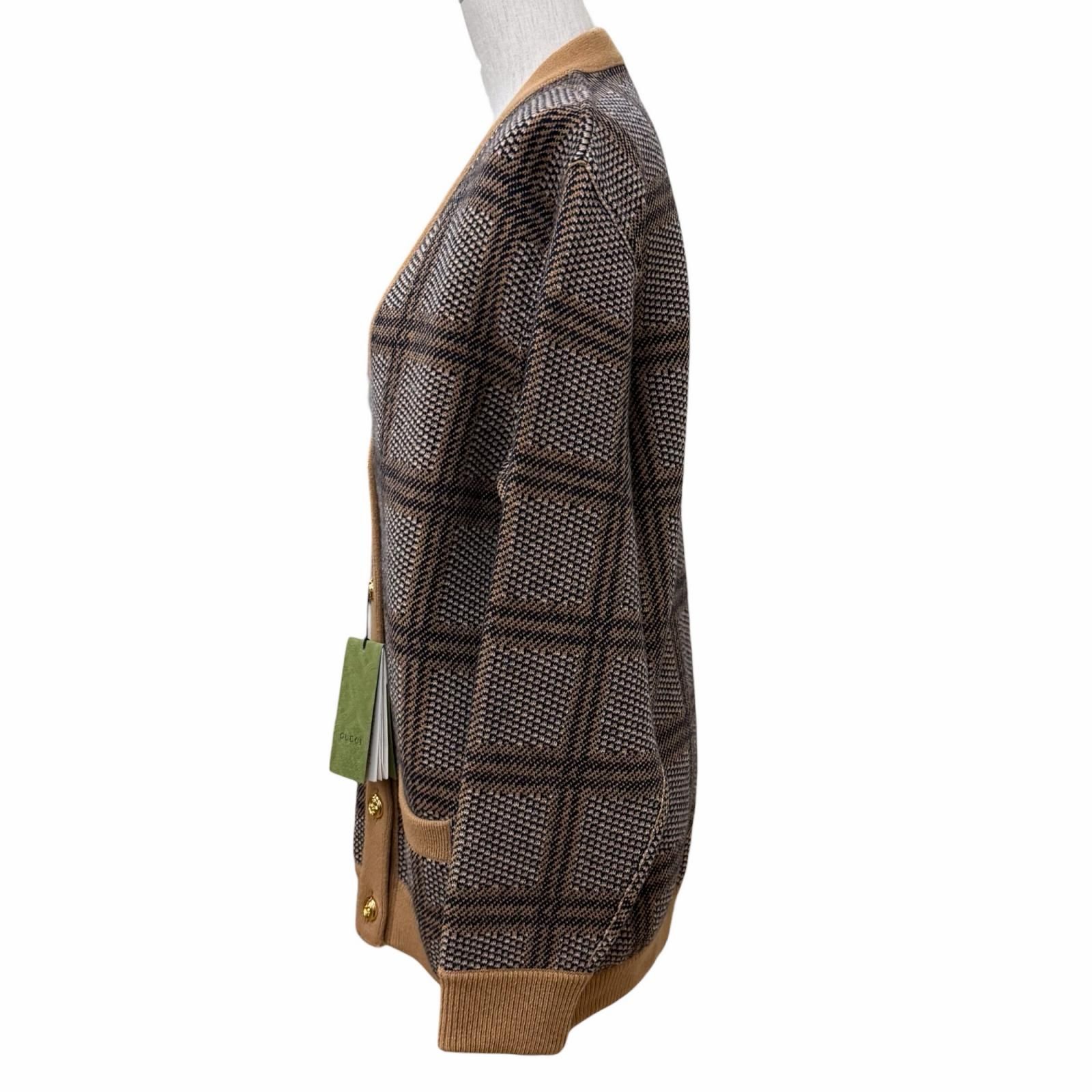 未使用品☆GUCCI グッチ 773903 ウール混 リバーシブル チェック