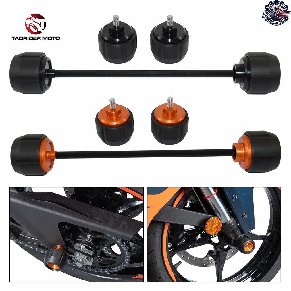 フロント/リアホイール 3D フォーク アクスル スライダー キャップ クラッシュ プロテクター KTM RC390 2022 2023 2024