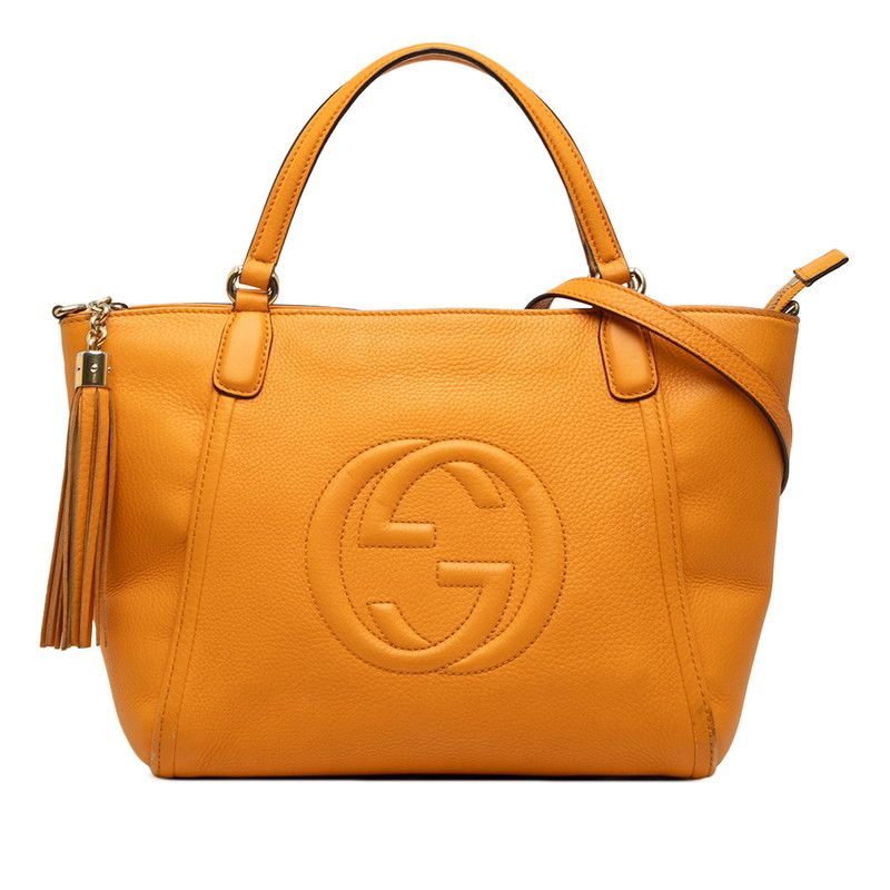 グッチ ソーホー ハンドバッグ ショルダーバッグ 2WAY 369176 オレンジ レザー レディース GUCCI【1-0268093】