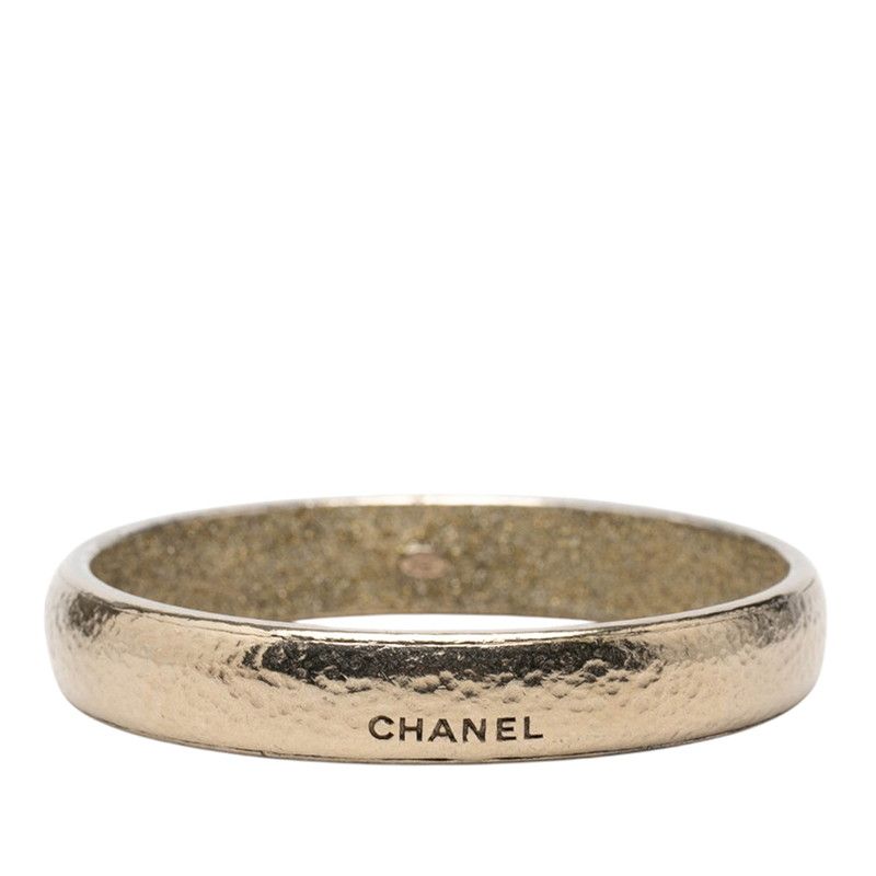 シャネル ロゴ バングル シャンパンゴールド メッキ レディース CHANEL【1-0271445】