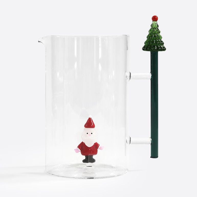 【新品】【1点販売】ICHENDORF MILANO[イッケンドルフ ミラノ]CT Jug Christmastree handle&Santa[ジャグ 水差し ピッチャー 食器 クリスマス サンタ 手吹きガラス おしゃれ プレゼント ギフト 贈り物]
