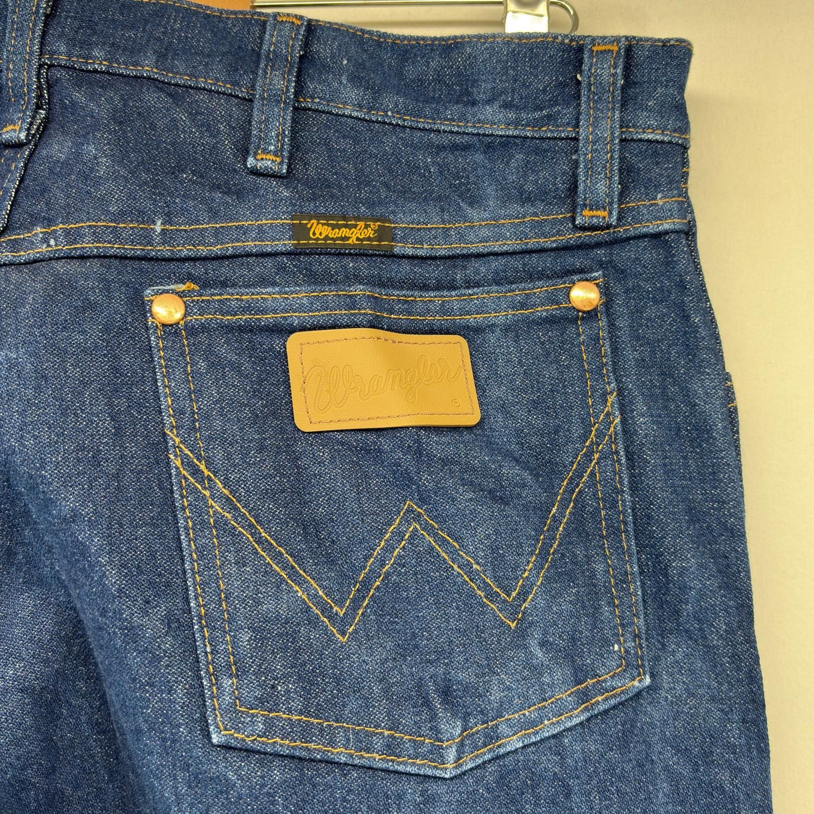 古着 ラングラー Wrangler デニム パンツ ストレート ジーパン レザー 