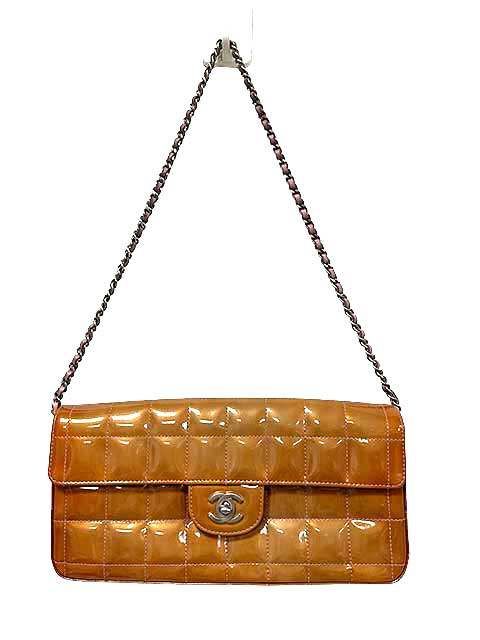【中古】CHANEL シャネル　チョコバー マトラッセ ショルダーバッグ エナメル ターンロック　※難あり　※ギャランティカードなし＿s01＿セルモアから出品＿s-0134-r01