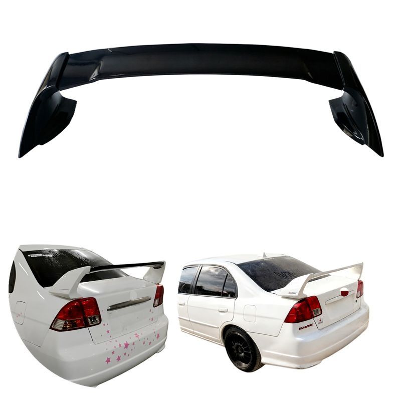 ホンダ Honda シビック CIVIC 2001年-2003年 リアスポイラー リアウイング ABS ブラック ホワイト シルバー 未塗装 後部エアロパーツ トランクまわり 外装パネル スポーティデザイン 傷に強い 軽量設計 車種専用設計 ドレスアップパーツ