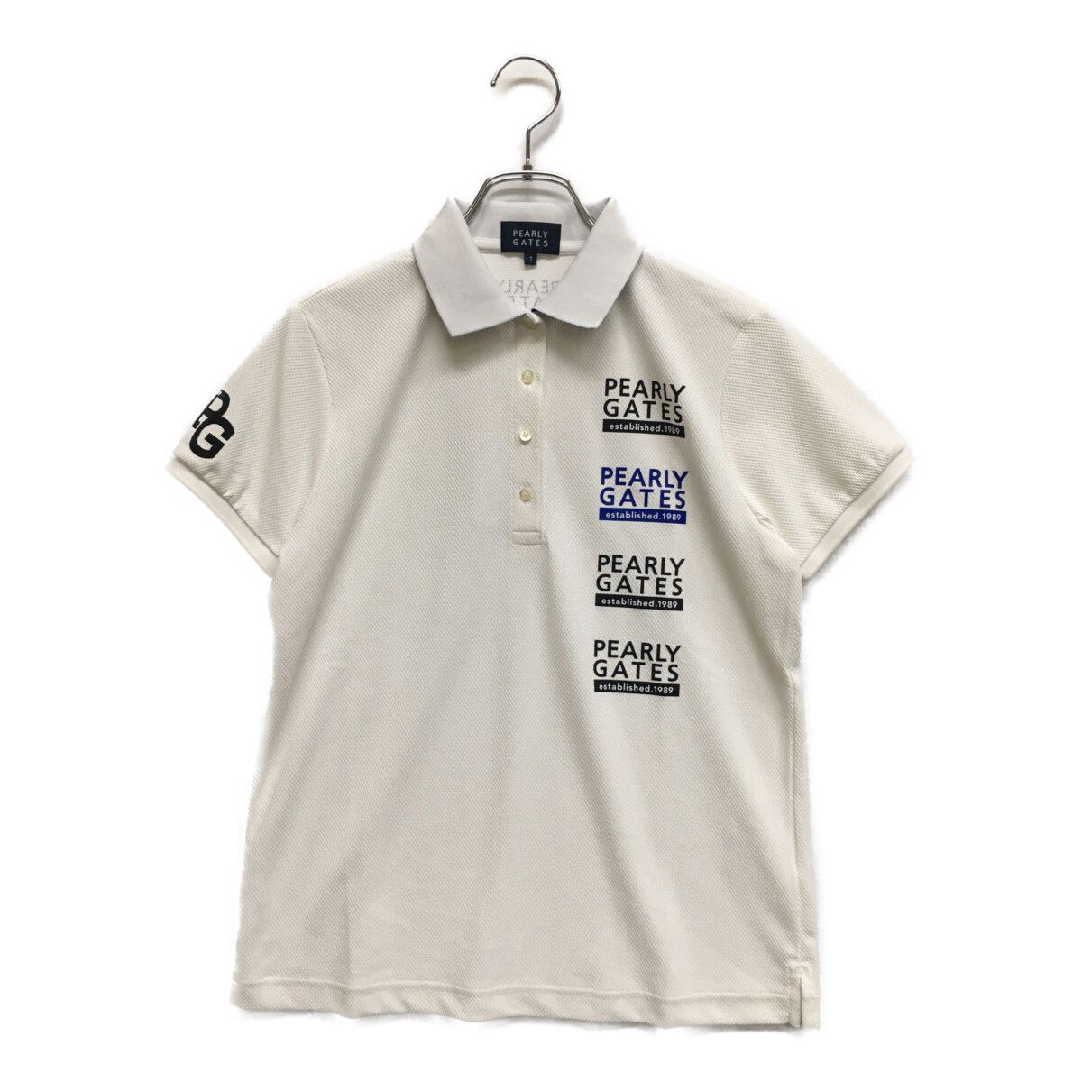 中古 レディース パーリーゲイツ PEARLY GATES 半袖ポロシャツ 1(M) 白 ホワイト