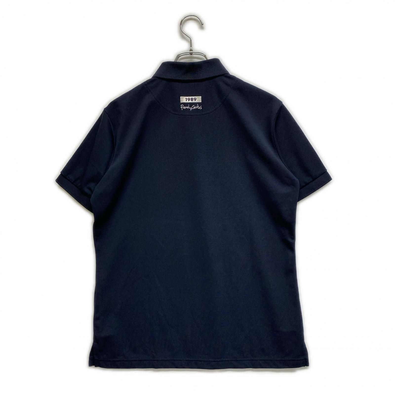 PEARLY GATES 鹿の子 半袖ポロシャツ ネイビー パーリーゲイツ 中古 メンズ パーリーゲイツ PEARLY GATES 半袖ポロシャツ 5(L) 紺